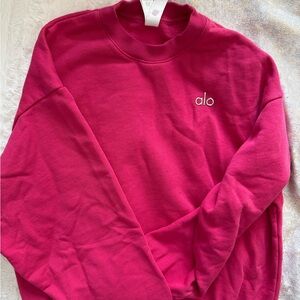 ALO Yoga Accolade Crew Neck Pullover Women’s Pink Summer Crush Sweater